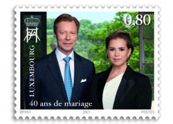 2021 03 09 Timbre spécial - Les 40 ans de mariage du couple Grand-Ducal