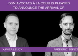 DSM Avocats à la Cour is pleased to announce the arrival of Xavier LEUCK and Frédéric SEINCE